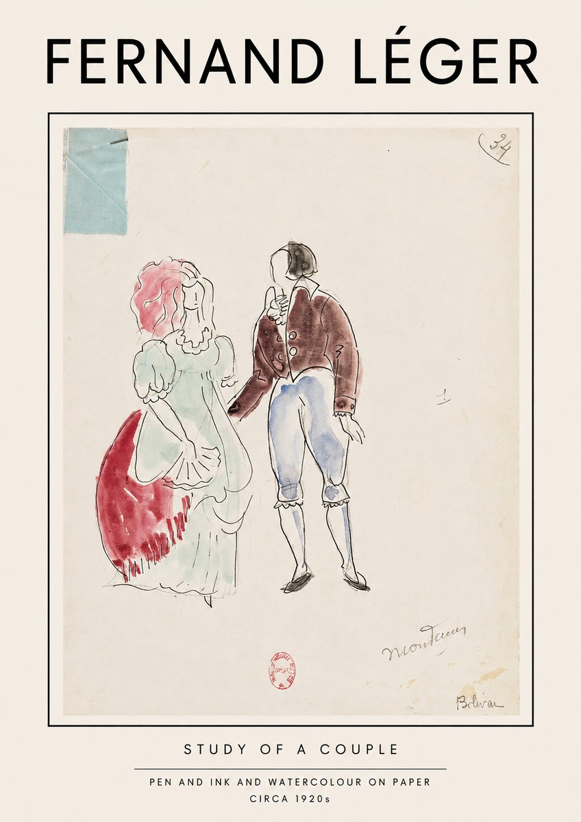 Fernand Léger Study of a Couple No2 - Affiche