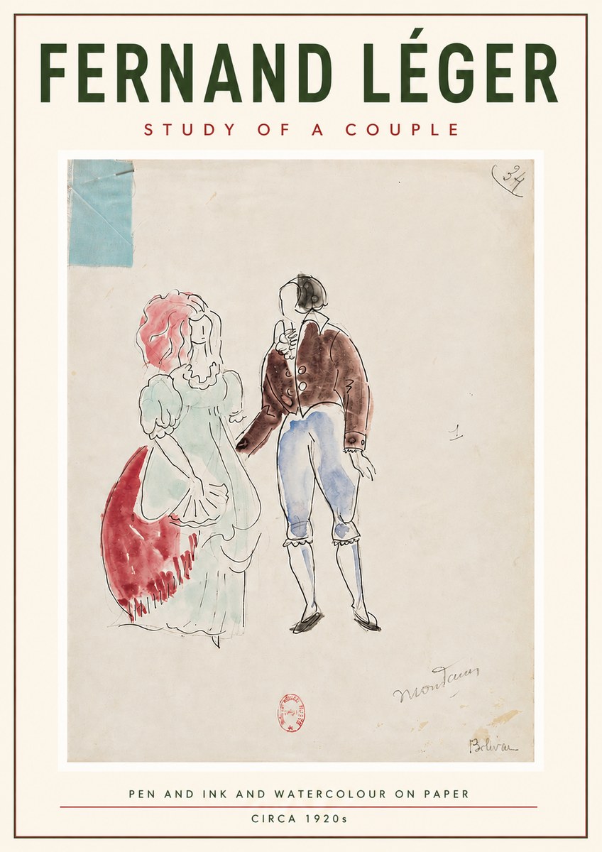 Fernand Léger Study of a Couple No4 - Affiche