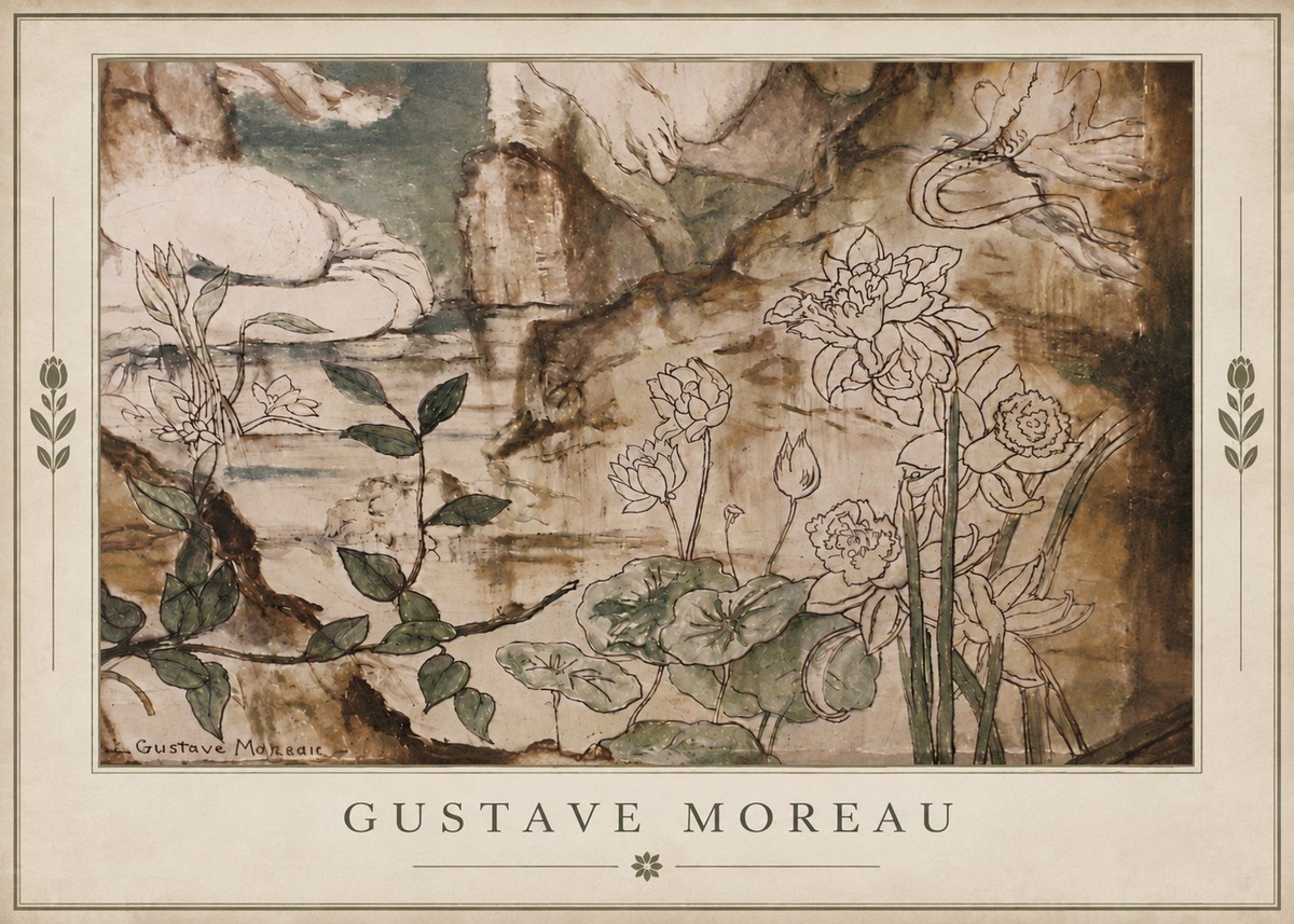 Gustave Moreau Floral Study No4 - Affiche