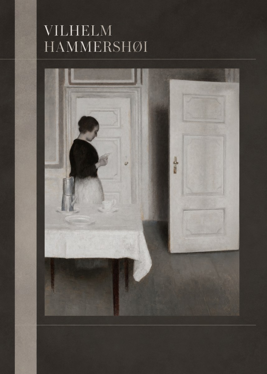 Vilhelm Hammershøi Interior with a Woman Reading a Letter No5 - Affiche