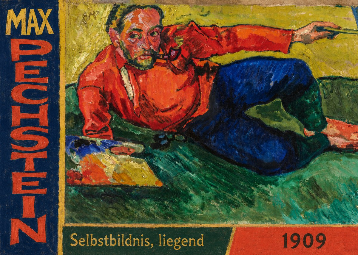Max Pechstein Selbstbildnis, Liegend No2 - Affiche