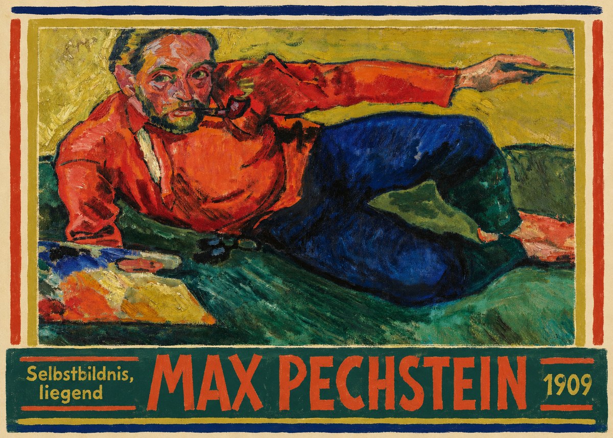 Max Pechstein Selbstbildnis, Liegend No6 - Affiche