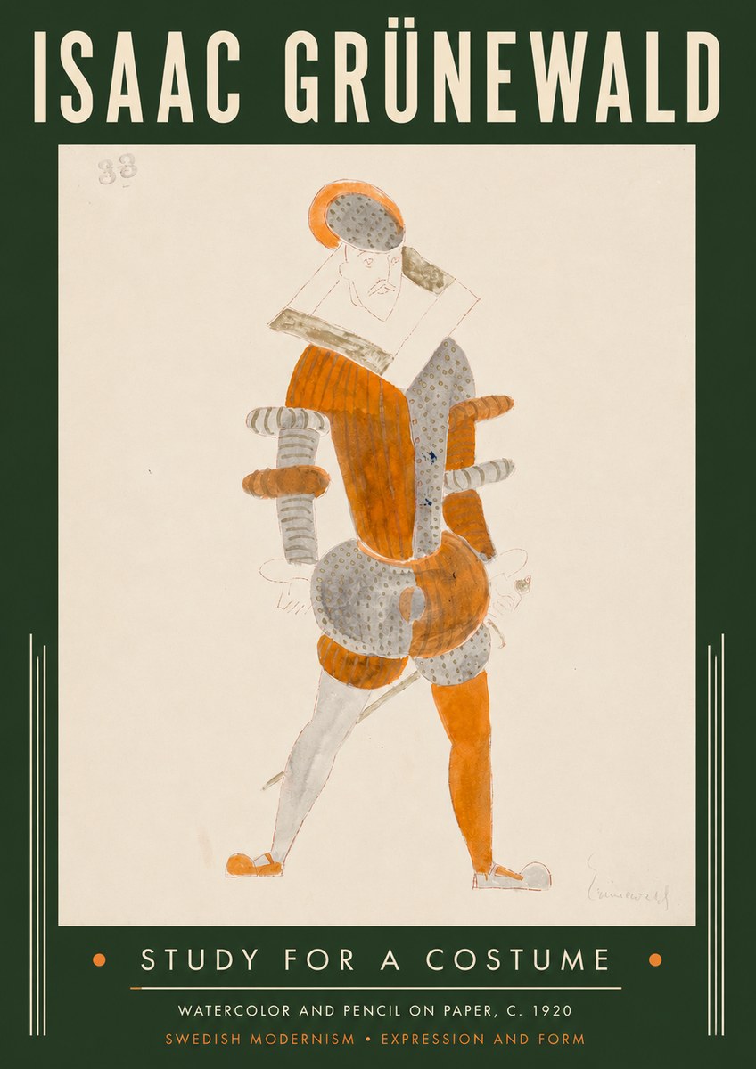 Isaac Grünewald Study for a Costume II No6 - Affiche