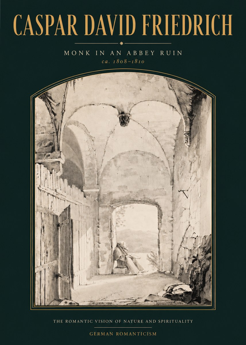 Caspar David Friedrich Monk in an Abbey Ruin No4 - Affiche