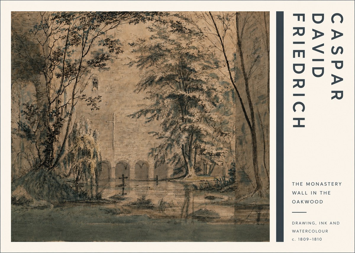 Caspar David Friedrich The Monastery Wall in the Oakwood No4 - Affiche