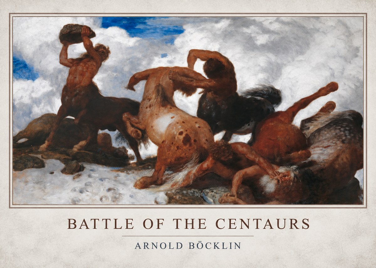 Arnold Böcklin Battle of the Centaurs No1 - Affiche