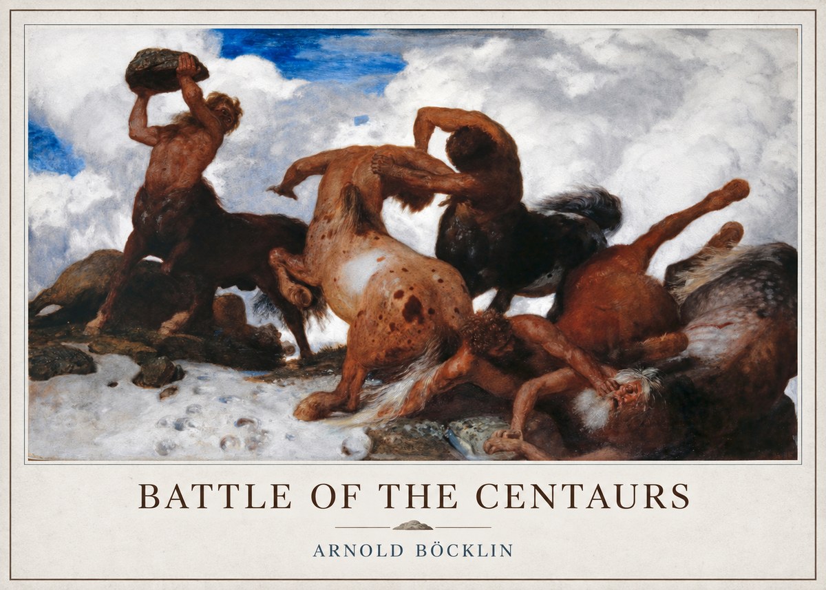 Arnold Böcklin Battle of the Centaurs No3 - Affiche