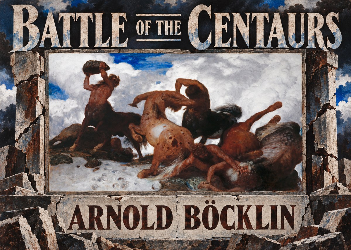 Arnold Böcklin Battle of the Centaurs No6 - Affiche