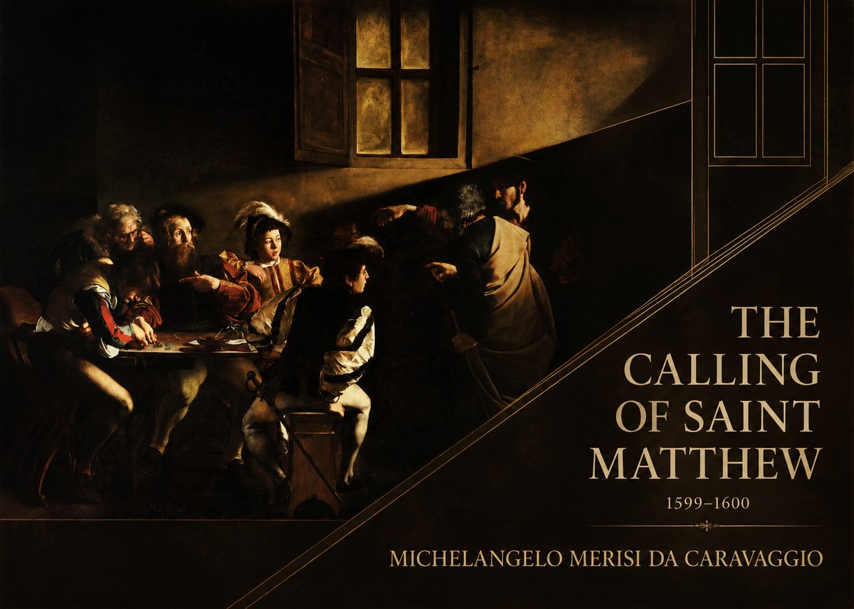 Michelangelo Merisi da Caravaggio The Calling of Saint Matthew I No2 - Affiche