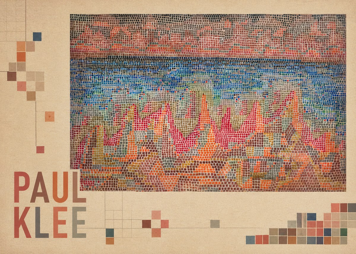 Paul Klee Abstract Gridded Composition No2 - Affiche