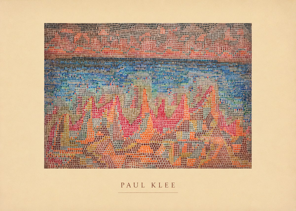 Paul Klee Abstract Gridded Composition No4 - Affiche