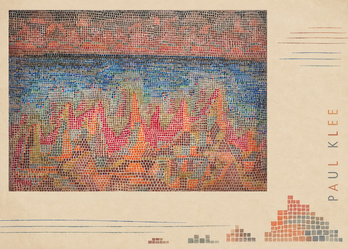 Paul Klee Abstract Gridded Composition No5 - Affiche
