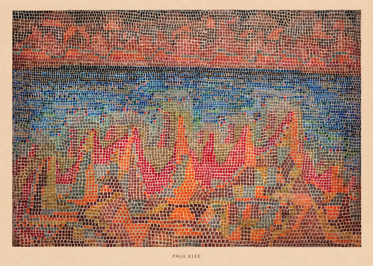 Paul Klee Abstract Gridded Composition No6 - Affiche