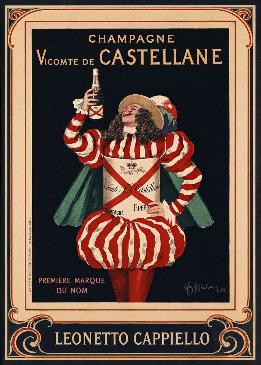 Leonetto Cappiello Champagne Vicomte De Castellane No1 - Affiche