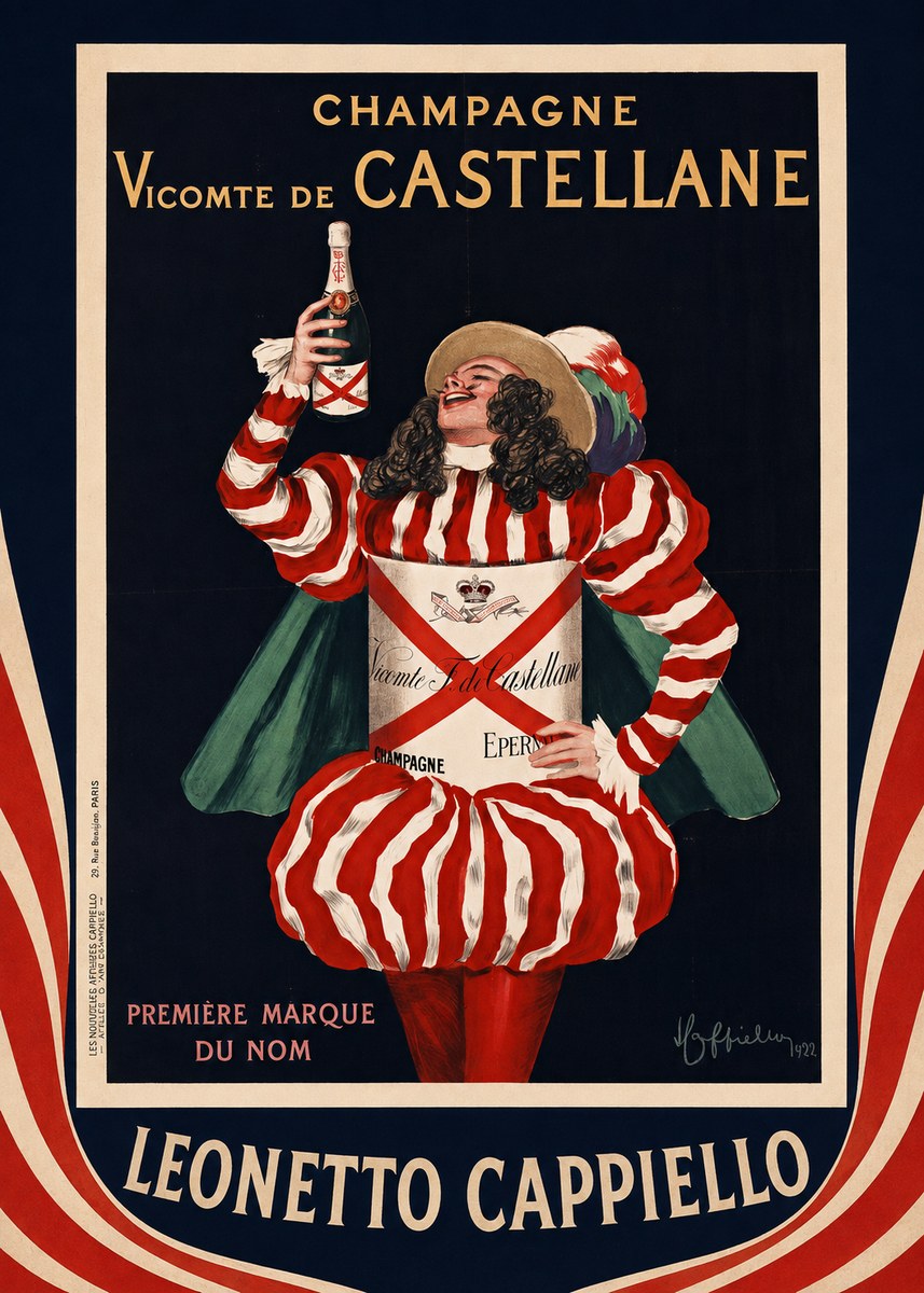 Leonetto Cappiello Champagne Vicomte De Castellane No4 - Affiche