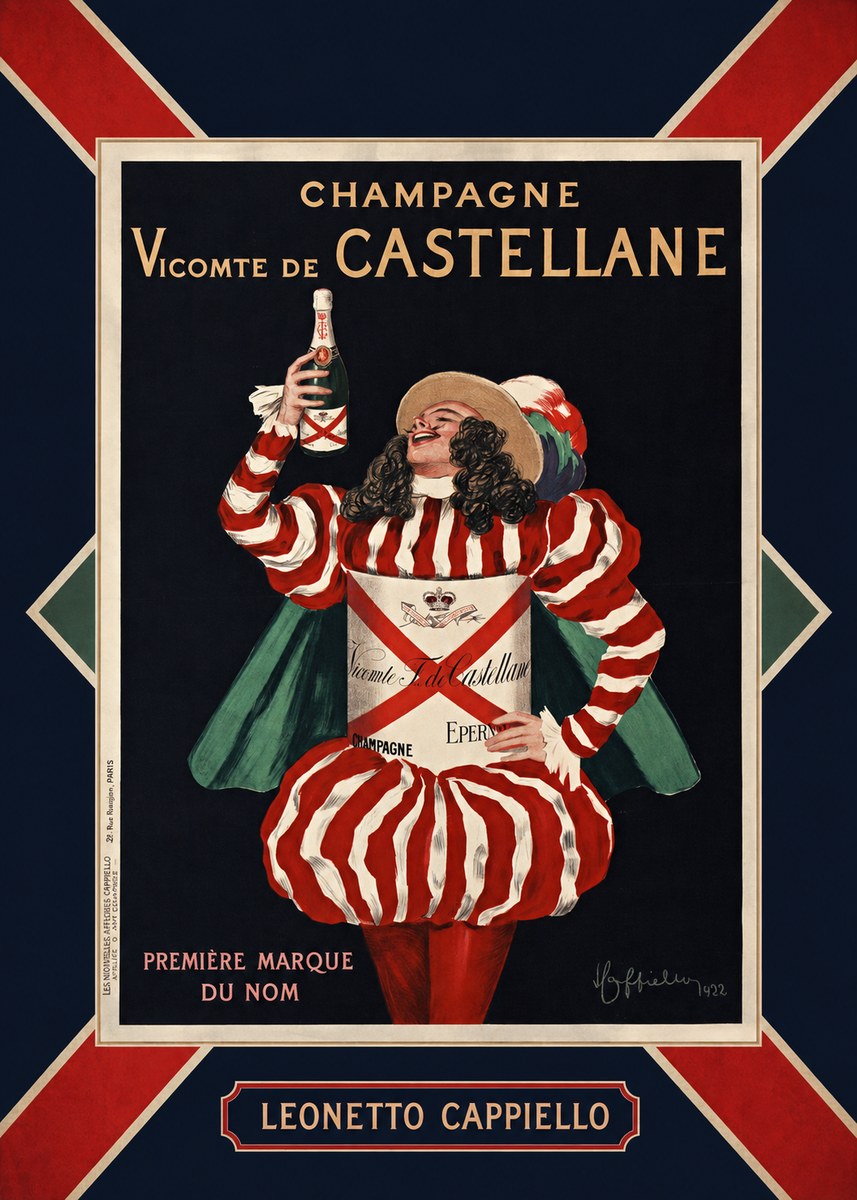 Leonetto Cappiello Champagne Vicomte De Castellane No6 - Affiche