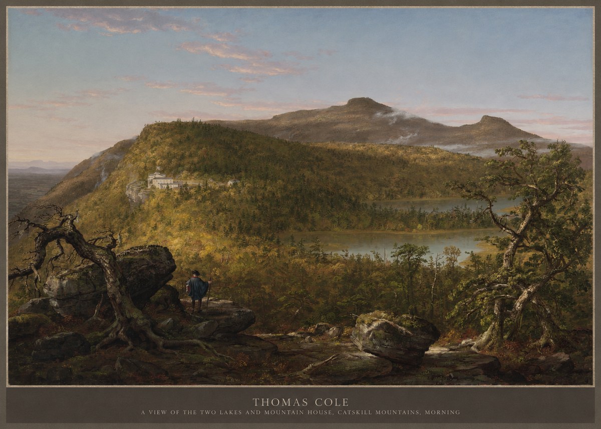 Thomas Cole A View of the Two Lakes and Mountain House, Catskill Mountains, Morning No4 - Affiche