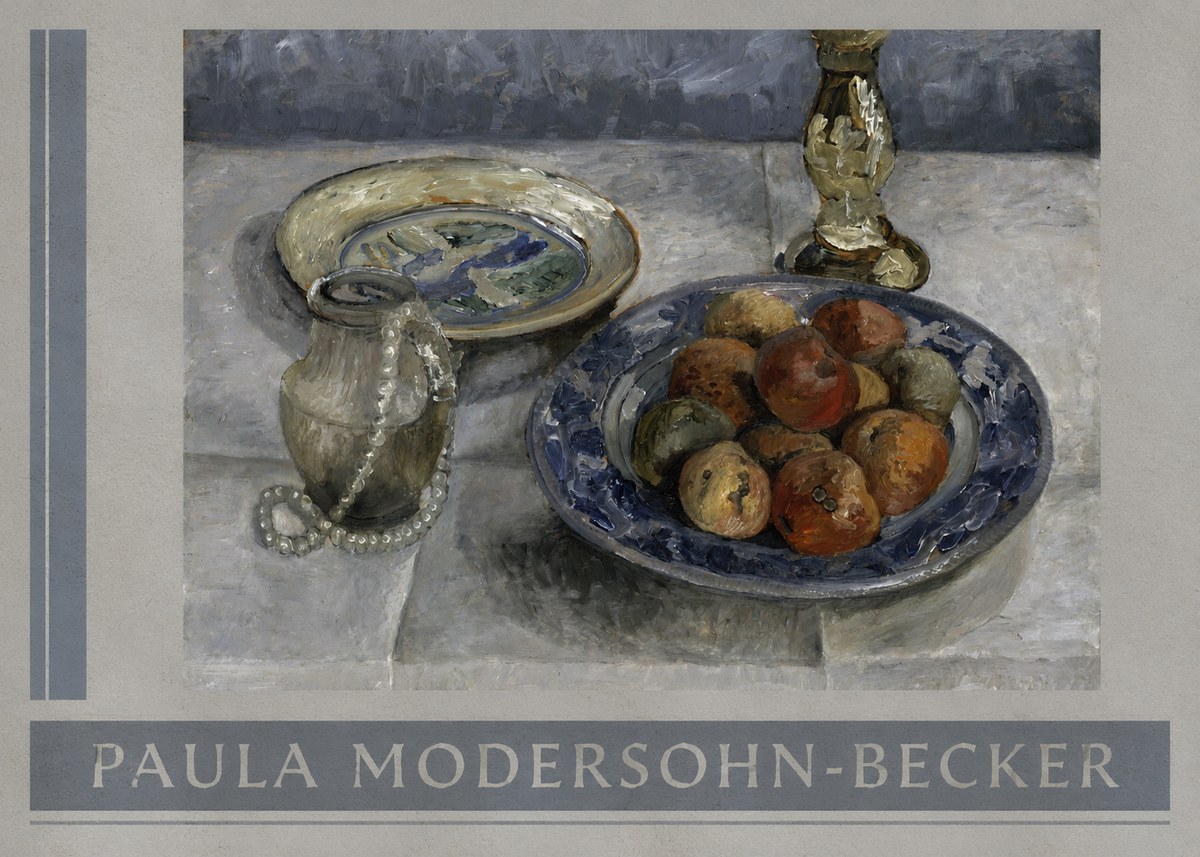 Paula Modersohn-Becker Still Life with Candlestick, Pitcher, and Fruit No2 - Affiche