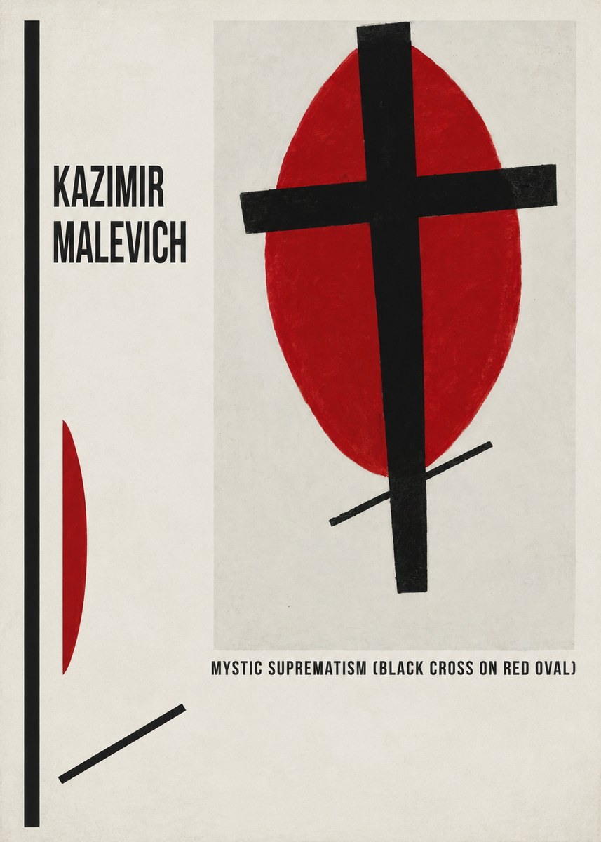 Kazimir Malevich Mystic Suprematism (Black Cross on Red Oval) No6 - Affiche