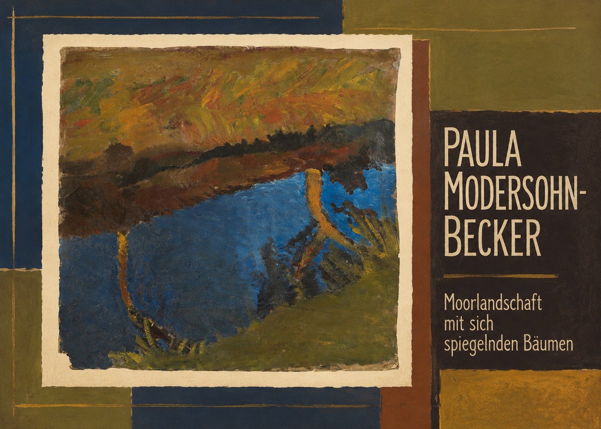 Paula Modersohn-Becker Moorlandschaft Mit Sich Spiegelnden Bäumen No2 - Affiche