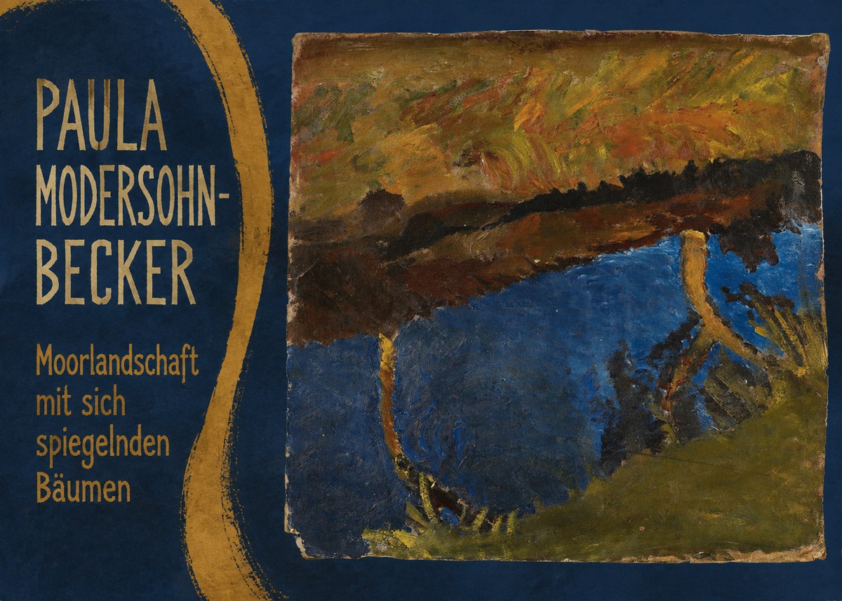 Paula Modersohn-Becker Moorlandschaft Mit Sich Spiegelnden Bäumen No5 - Affiche