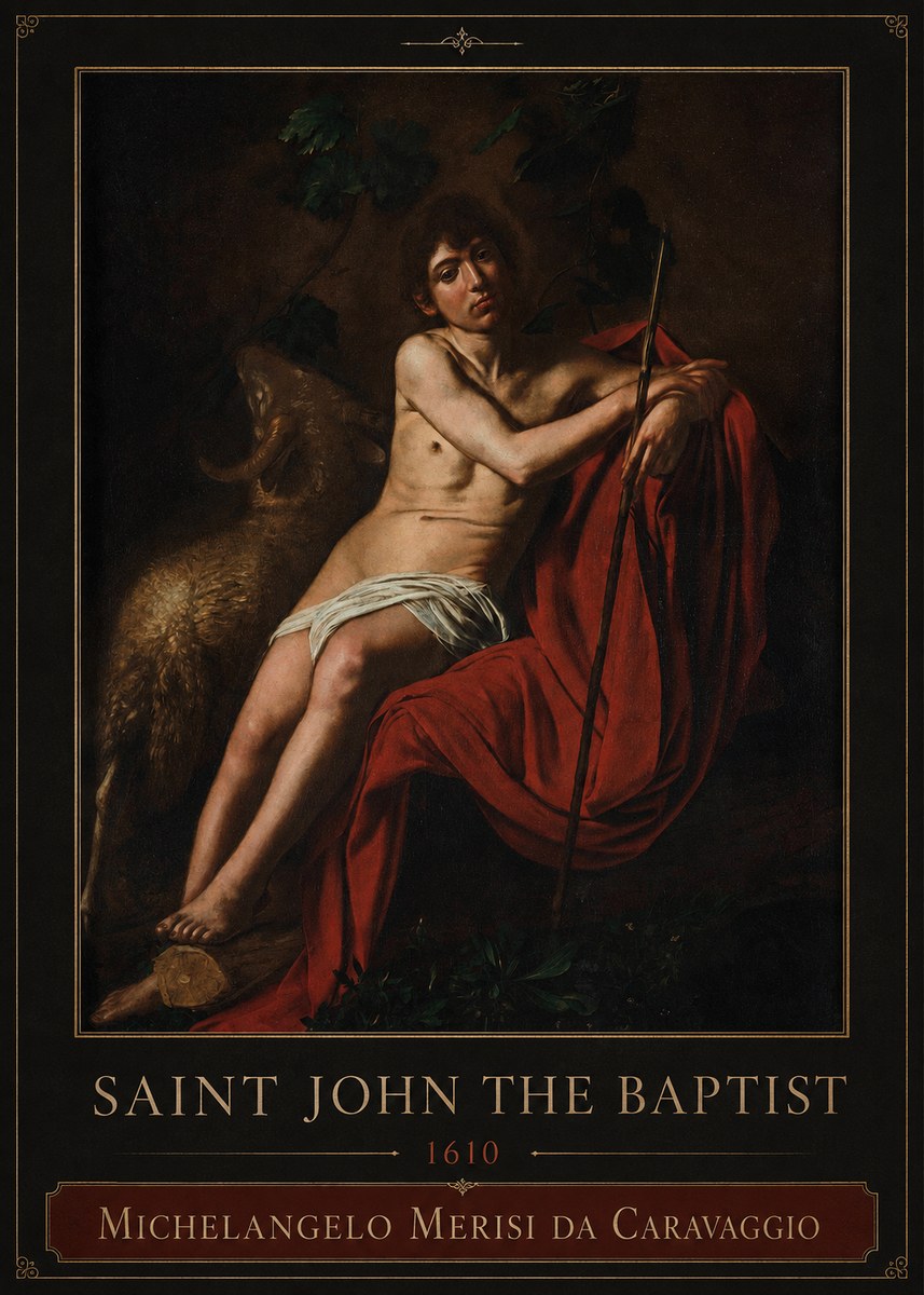 Michelangelo Merisi da Caravaggio Saint John the Baptist III No3 - Affiche