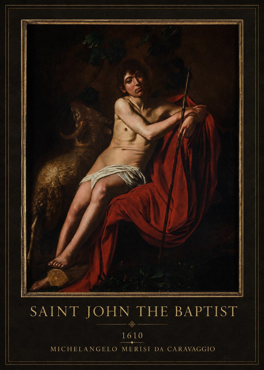 Michelangelo Merisi da Caravaggio Saint John the Baptist III No4 - Affiche
