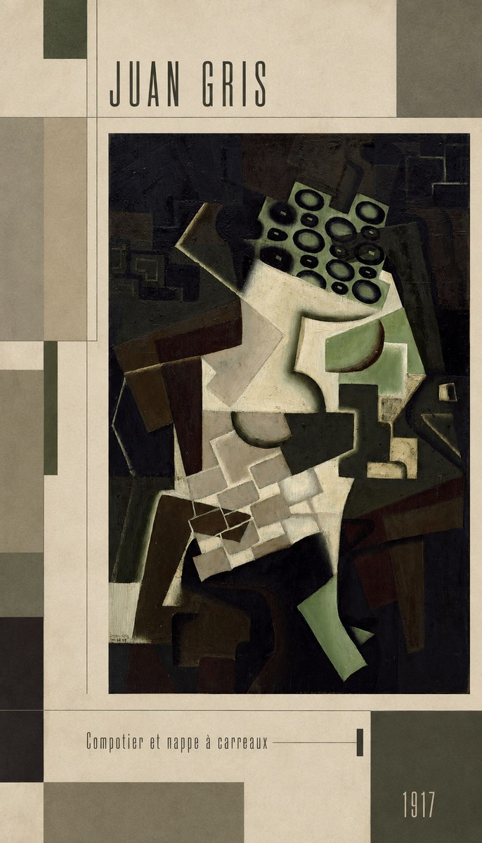 Juan Gris Compotier Et Nappe À Carreaux No3 - Affiche