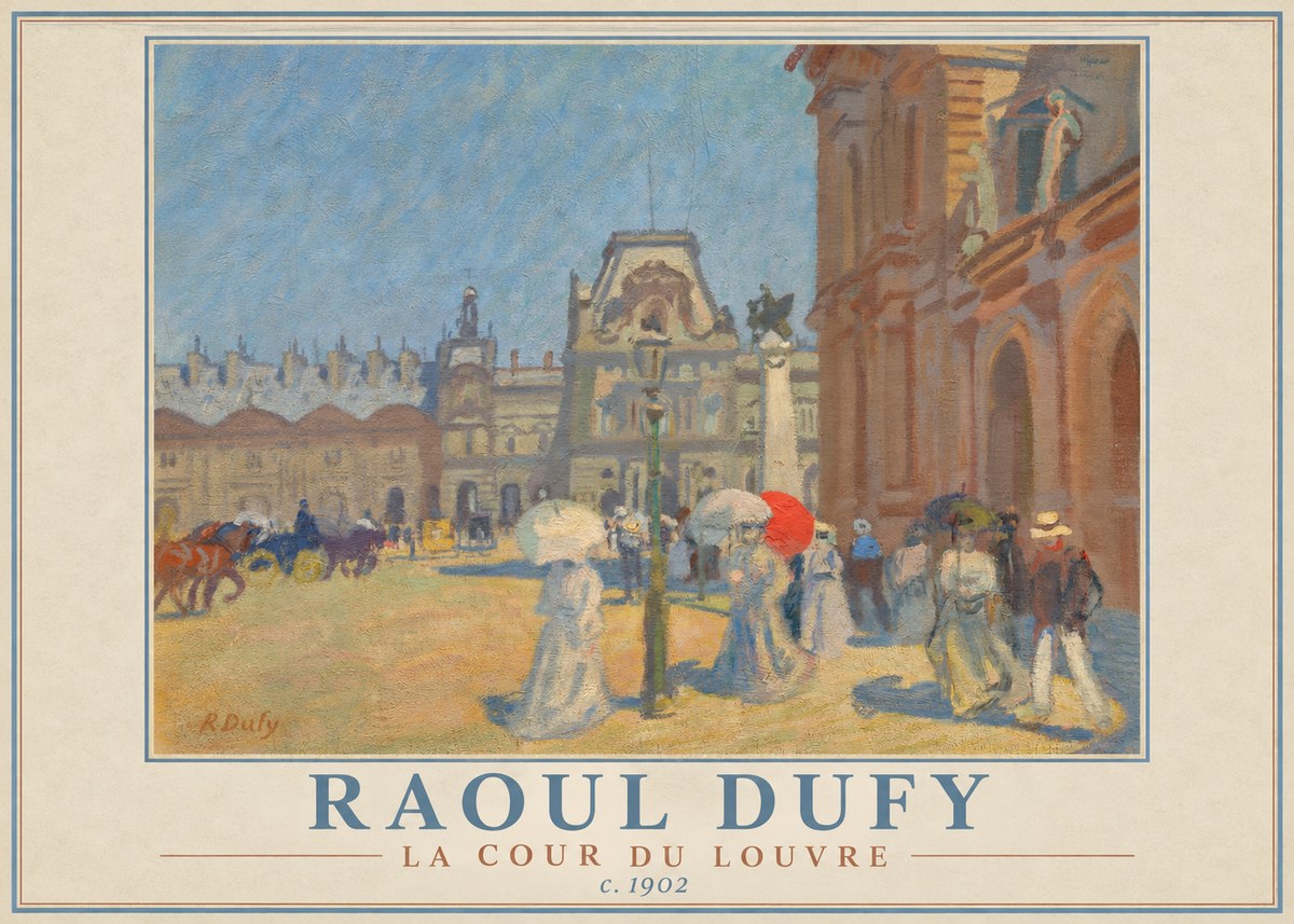 Raoul Dufy La Cour Du Louvre No1 - Affiche