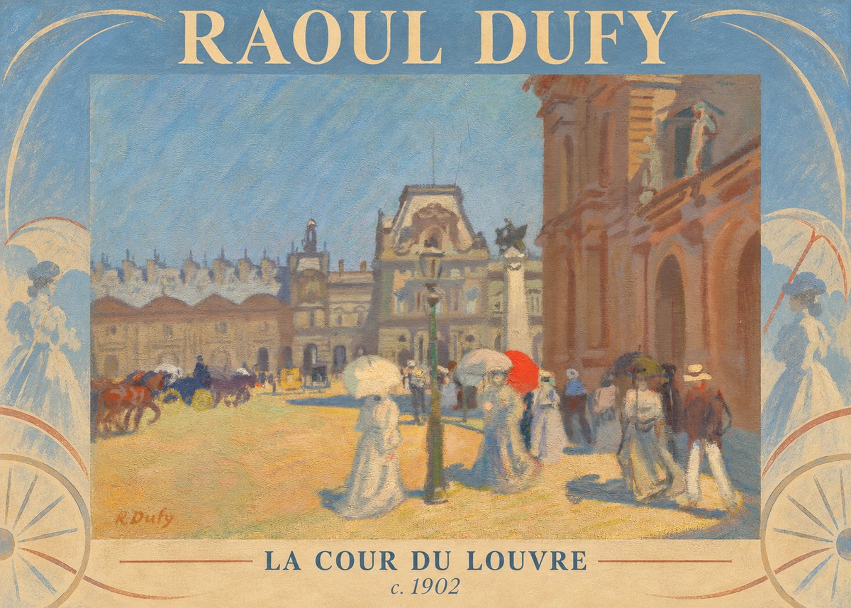 Raoul Dufy La Cour Du Louvre No4 - Affiche