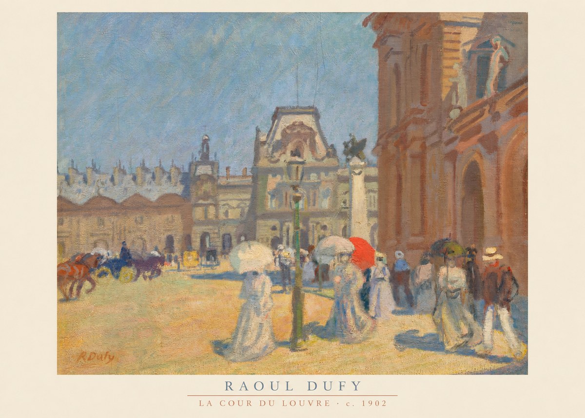 Raoul Dufy La Cour Du Louvre No6 - Affiche