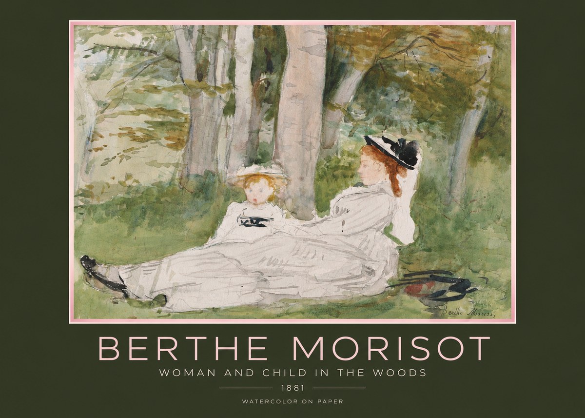 Berthe Morisot Woman and Child in the Woods No2 - Affiche