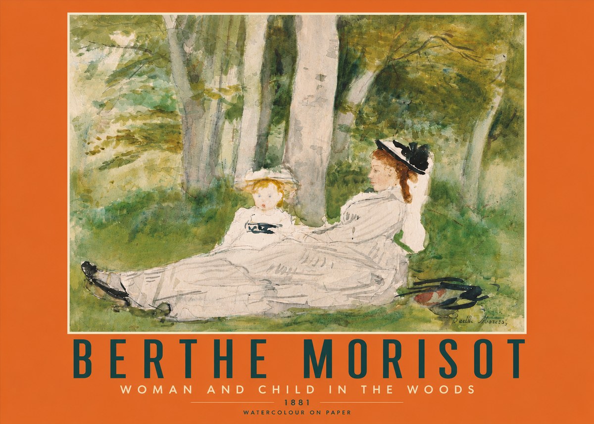 Berthe Morisot Woman and Child in the Woods No4 - Affiche