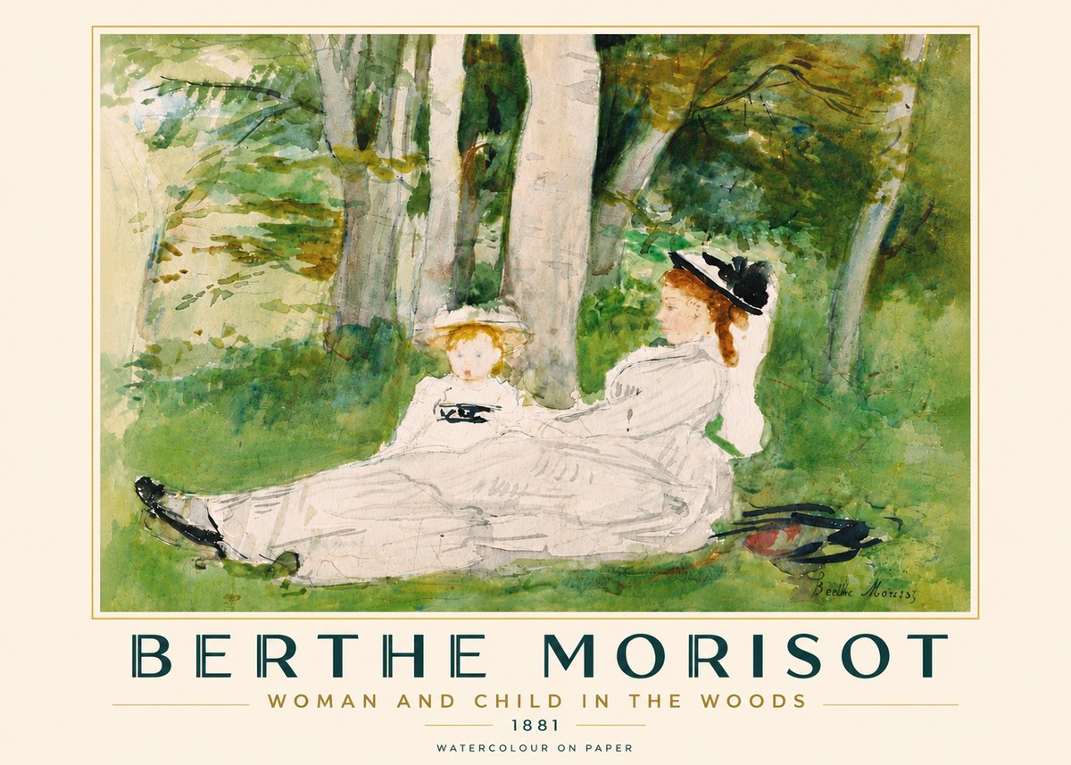 Berthe Morisot Woman and Child in the Woods No6 - Affiche
