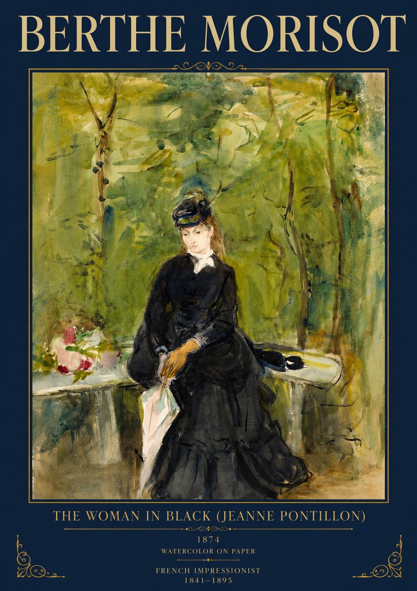 Berthe Morisot The Woman in Black (Jeanne Pontillon) No3 - Affiche