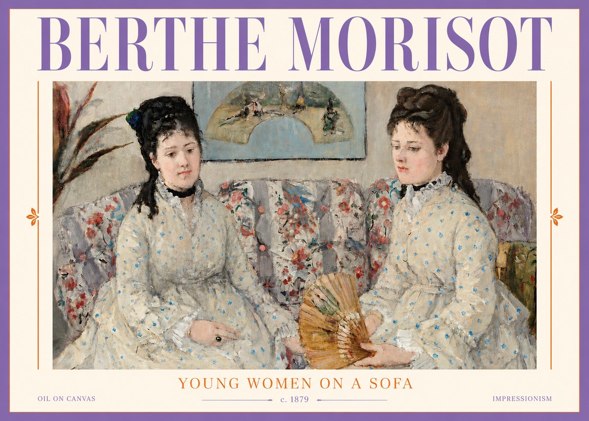Berthe Morisot Young Women on a Sofa No5 - Affiche