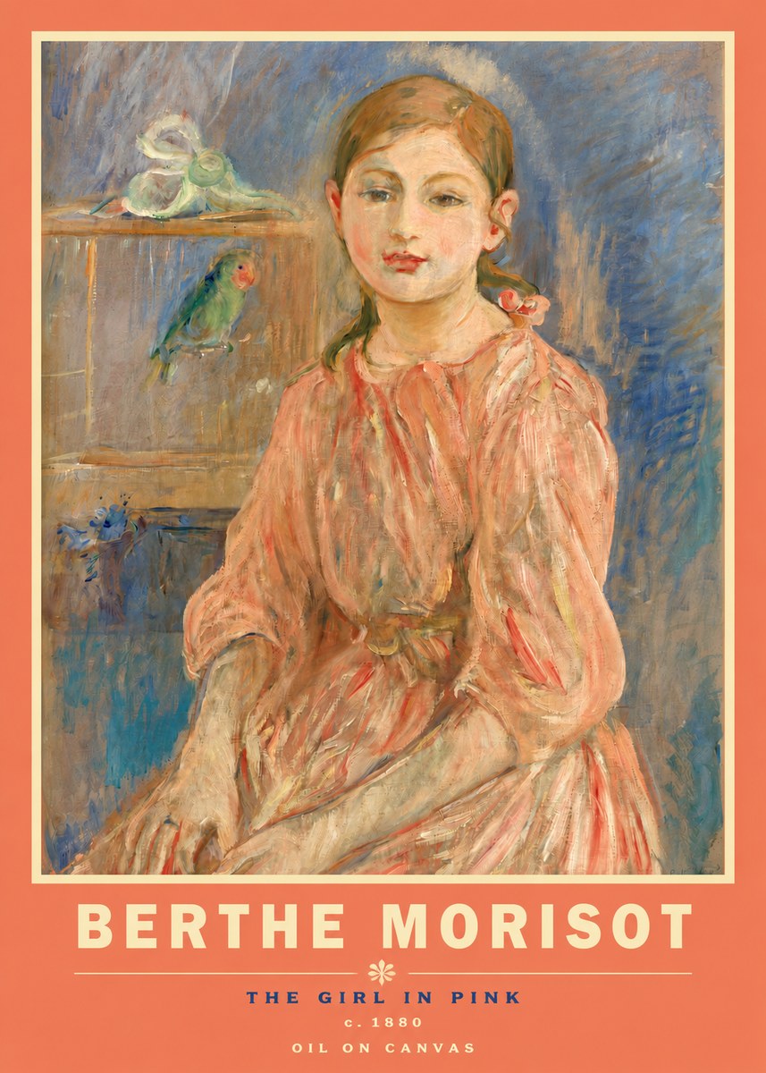 Berthe Morisot The Girl in Pink No3 - Affiche