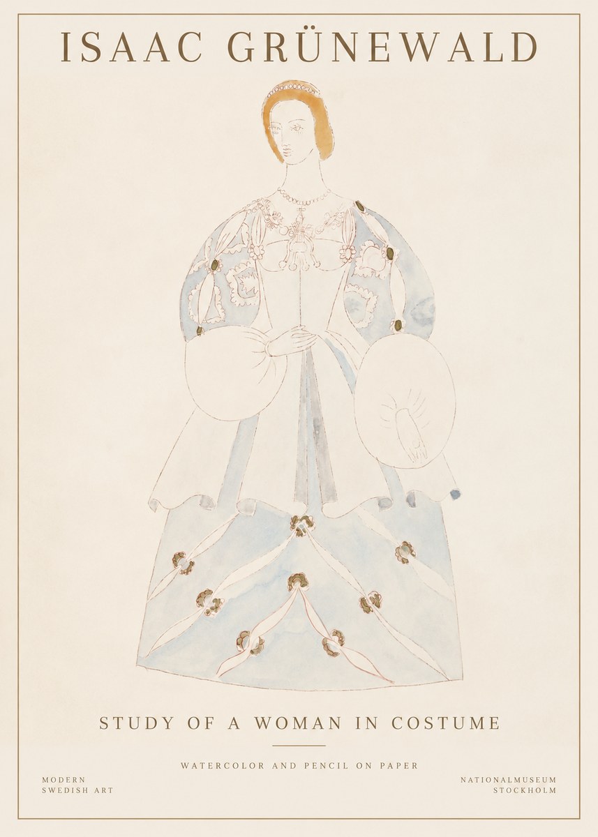 Isaac Grünewald Study of a Woman in Costume No1 - Affiche