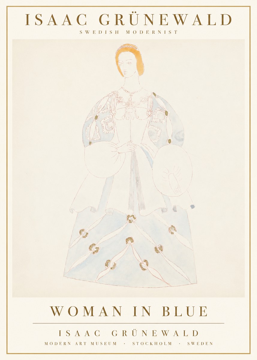 Isaac Grünewald Study of a Woman in Costume No3 - Affiche