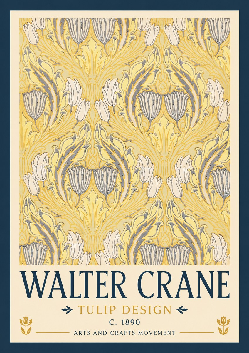 Walter Crane Tulip Design II No2 - Affiche