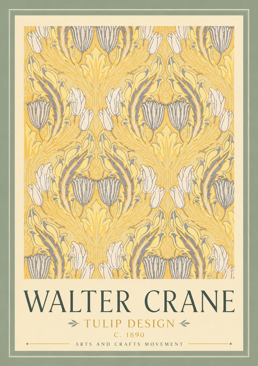 Walter Crane Tulip Design II No3 - Affiche