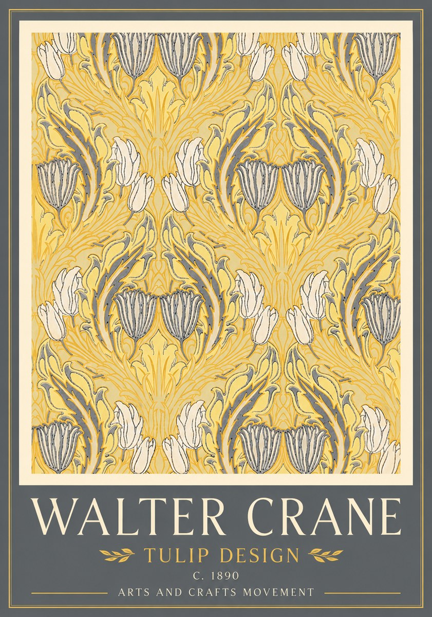 Walter Crane Tulip Design II No4 - Affiche