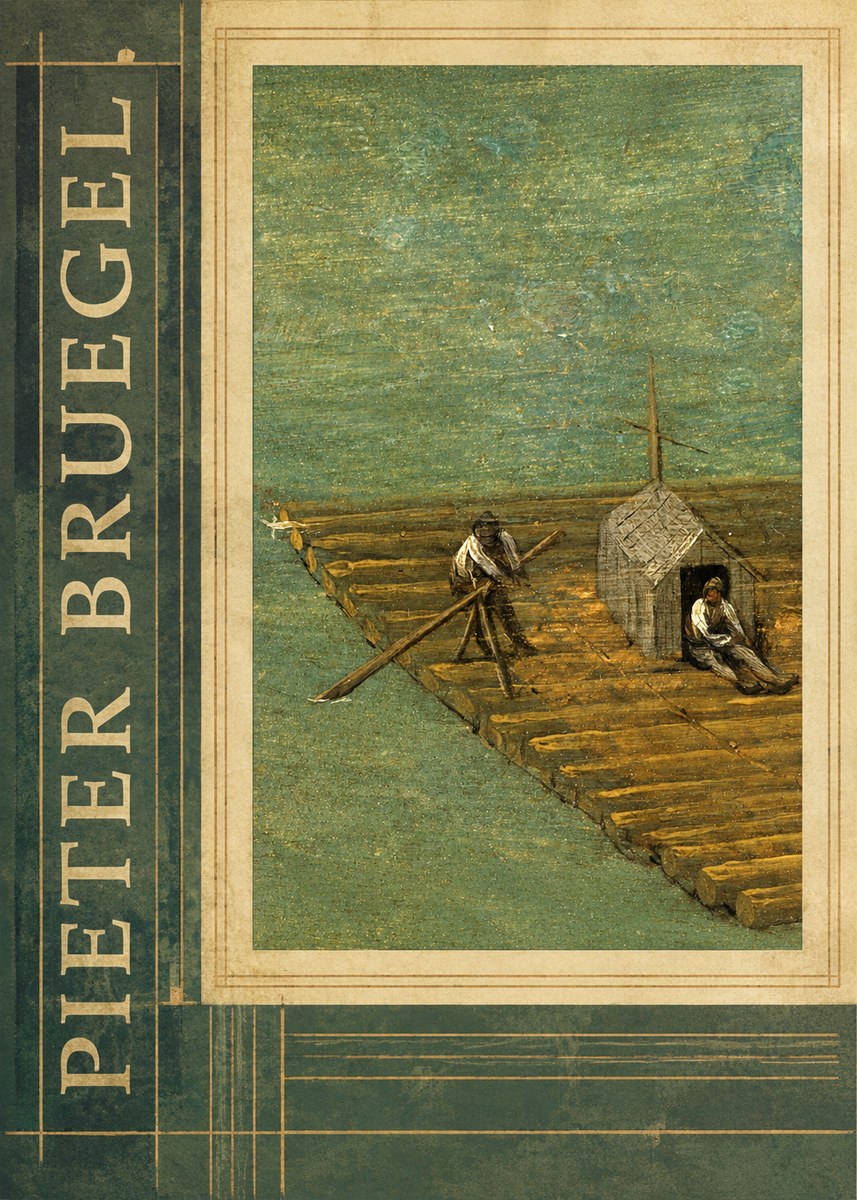 Pieter Bruegel Two Men on a Raft No2 - Affiche