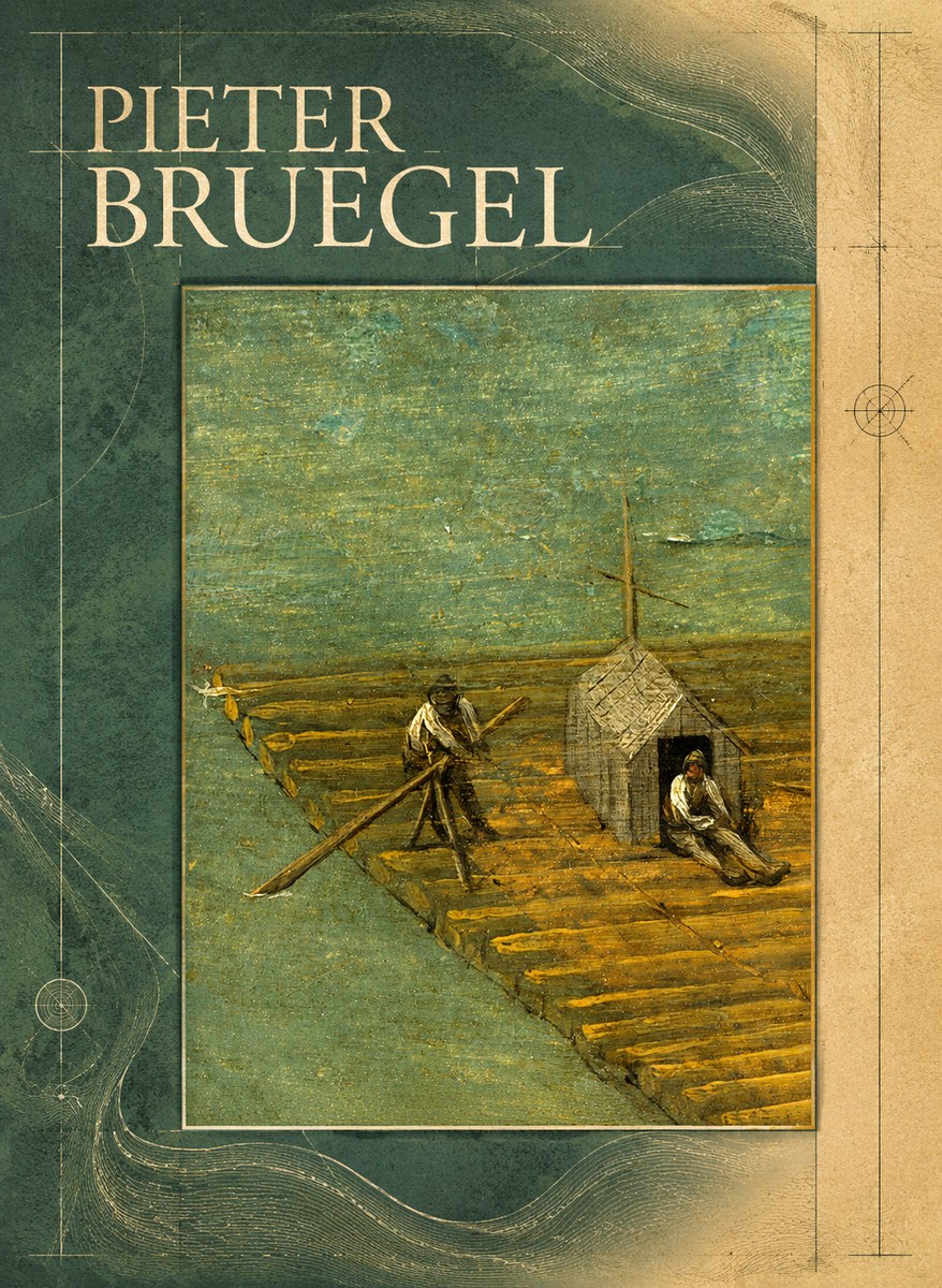Pieter Bruegel Two Men on a Raft No6 - Affiche