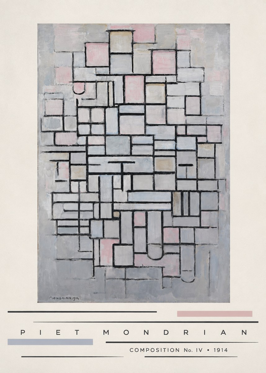 Piet Mondrian Composition No. Iv • 1914 No3 - Affiche