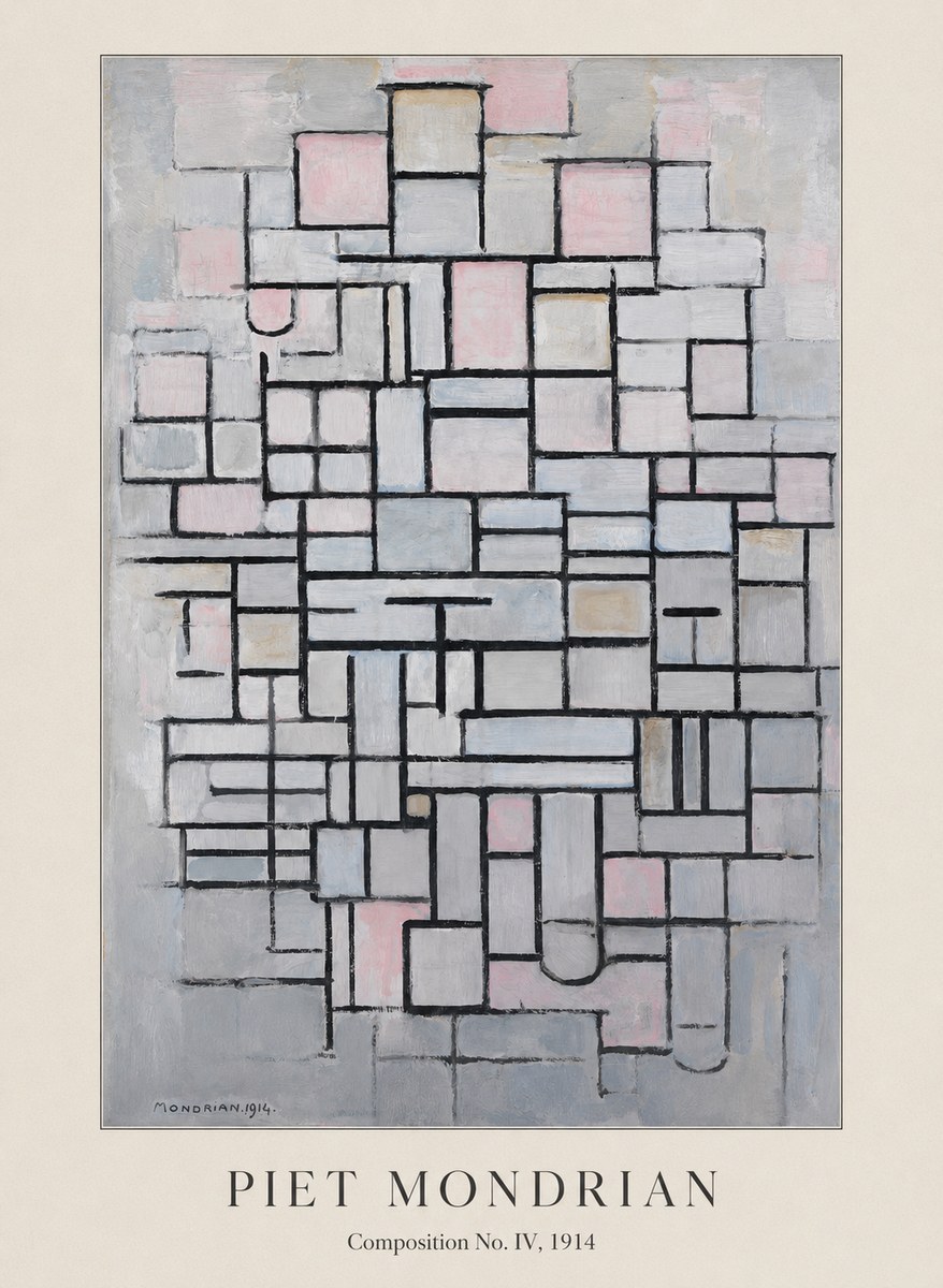 Piet Mondrian Composition No. Iv • 1914 No4 - Affiche