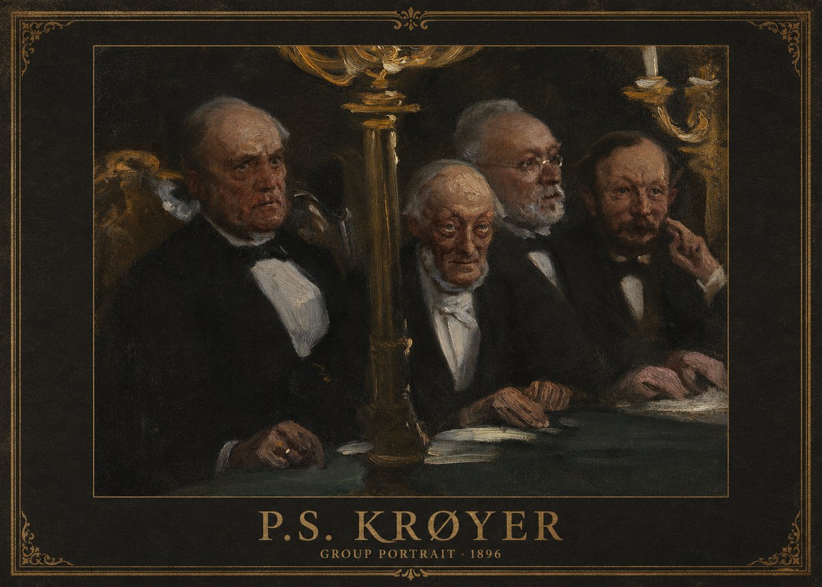 P.S. Krøyer Group Portrait No1 - Affiche