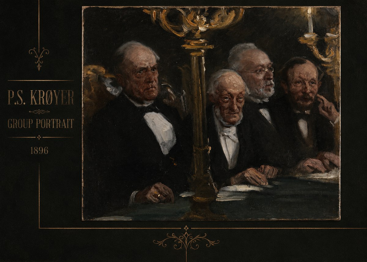 P.S. Krøyer Group Portrait No3 - Affiche
