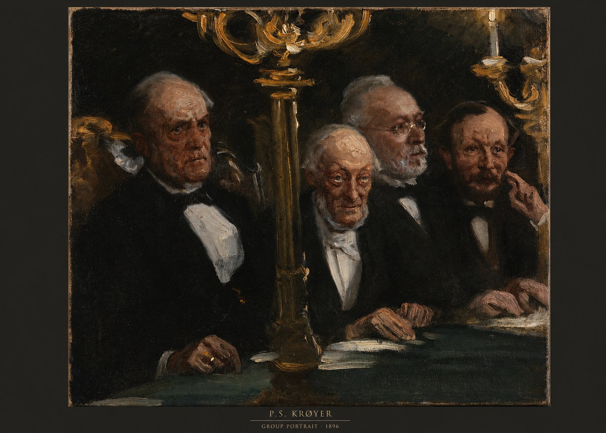 P.S. Krøyer Group Portrait No6 - Affiche