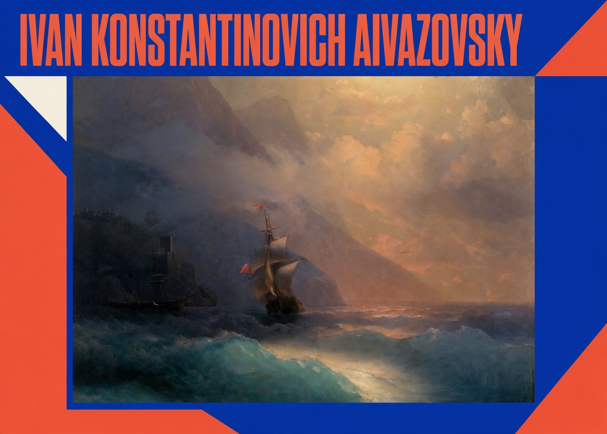 Ivan Konstantinovich Aivazovsky Storm at Sea No2 - Affiche